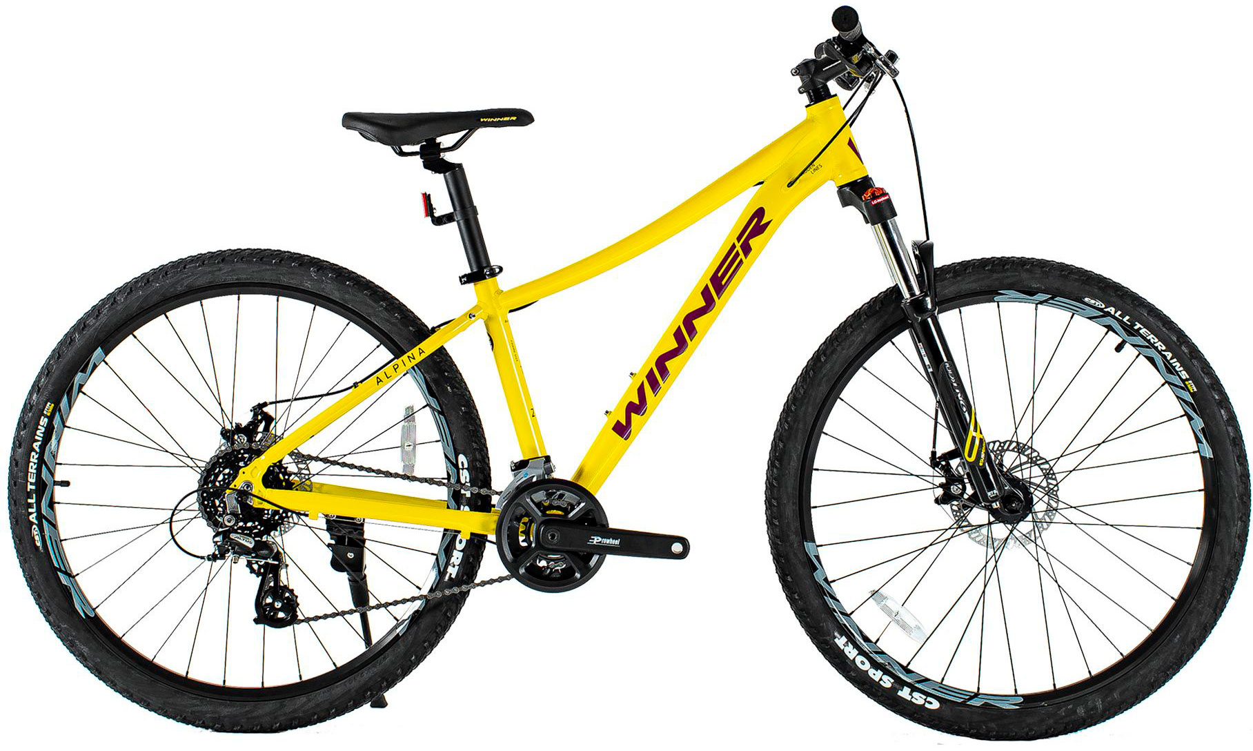 Велосипед Winner Alpina 2х7 27,5" размер М 2022 желтый